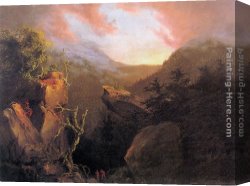 Mountain Canvas Paintings - Mountain Sunrise, Catskill by Thomas Cole