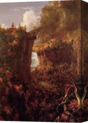 Fall Canvas Paintings - Portage Falls on the Genesee by Thomas Cole