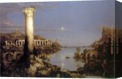 Thomas Cole Canvas Paintings - The Course of Empire Desolation by Thomas Cole