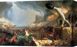 Thomas Cole Canvas Paintings - The Course of Empire Destruction by Thomas Cole