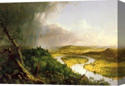 Thomas Gainsborough Canvas Paintings - The Oxbow by Thomas Cole