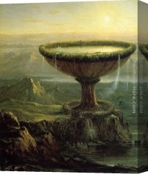 Goblet Canvas Paintings - The Titan's Goblet by Thomas Cole