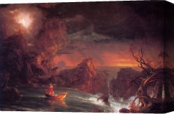 Allegory of Human Life Canvas Paintings - The Voyage of Life Manhood by Thomas Cole
