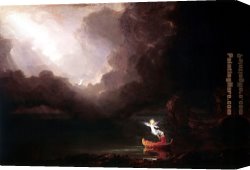 Allegory of Human Life Canvas Paintings - The Voyage of Life Old Age by Thomas Cole