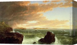 Island, Canvas Paintings - View Across Frenchman's Bay from Mount Desert Island, After a Squall by Thomas Cole