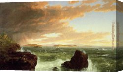 Island, Canvas Paintings - View Across Frenchmans Bay from Mount Desert Island After a Squall by Thomas Cole