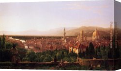 A View of The Forum Canvas Paintings - View of Florence from San Miniato by Thomas Cole