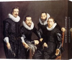Amsterdam Canvas Paintings - The Syndics of the Amsterdam Guild of Goldsmiths by Thomas de Keyser