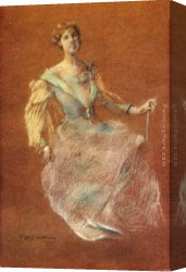 Lady Plays The Blues Canvas Paintings - Lady in Blue by Thomas Dewing