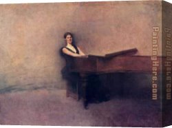 Piano Canvas Paintings - The Piano by Thomas Dewing
