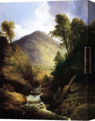 Waterfall Canvas Paintings - At the Waterfall by Thomas Doughty