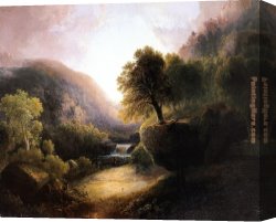 Lord Rivers' Roan Mare in a Landscape Canvas Paintings - River Landscape by Thomas Doughty