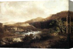 Lord Rivers' Roan Mare in a Landscape Canvas Paintings - River Landscape I by Thomas Doughty