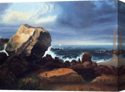 Beach Canvas Paintings - Scituate Beach, Massachusetts by Thomas Doughty