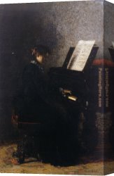 Piano Canvas Paintings - Elizabeth at the Piano by Thomas Eakins