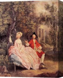 Thomas Gainsborough Canvas Paintings - Conversation in a Park by Thomas Gainsborough
