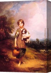 Thomas Gainsborough Canvas Paintings - Cottage Girl with Dog and Pitcher by Thomas Gainsborough