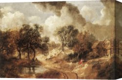 Thomas Gainsborough Canvas Paintings - Landscape in Suffolk by Thomas Gainsborough