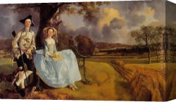 Thomas Gainsborough Canvas Paintings - Mr and Mrs Andrews by Thomas Gainsborough