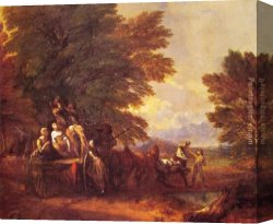 Thomas Gainsborough Canvas Paintings - The Harvest Wagon by Thomas Gainsborough