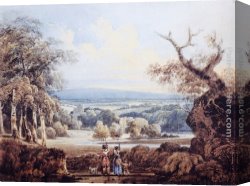 Distant Thoughts Canvas Paintings - Distant View of Arundel Castle by Thomas Girtin