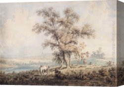 London Canvas Paintings - London from Highgate Hill by Thomas Girtin