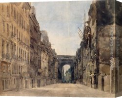 Fiacre Rue Bonaparte Canvas Paintings - Paris Rue St Denis by Thomas Girtin