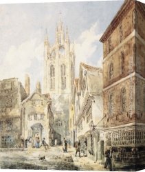 Nicholas Canvas Paintings - St Nicholas Church, Newcastle by Thomas Girtin