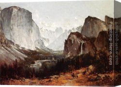 Yosemite Canvas Paintings - A View of Yosemite Valley by Thomas Hill