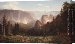 Yosemite Canvas Paintings - Great Canyon of the Sierra,Yosemite by Thomas Hill
