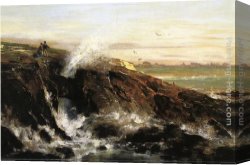 Departure of Ulysses From The Land of The Feaci Canvas Paintings - Land's end by Thomas Hill