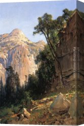 Yosemite Canvas Paintings - North Dome, Yosemite Valley by Thomas Hill