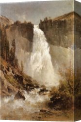 Yosemite Canvas Paintings - The Falls of Yosemite by Thomas Hill