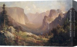 Yosemite Canvas Paintings - View of Yosemite Valley by Thomas Hill