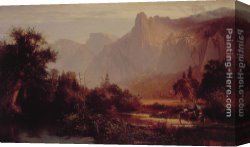 Yosemite Canvas Paintings - Yosemite Valley by Thomas Hill