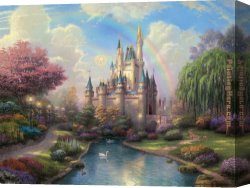 Thomas Gainsborough Canvas Paintings - a new day at the Cinderella's castle by Thomas Kinkade