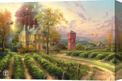 Palette Knife Canvas Paintings - Abundant Harvest by Thomas Kinkade