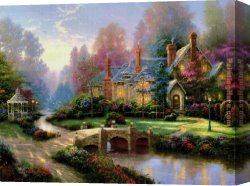 Spirit of Spring Canvas Paintings - Beyond Spring Gate by Thomas Kinkade