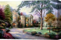 A Summer Idyll Canvas Paintings - Beyond Summer Gate by Thomas Kinkade