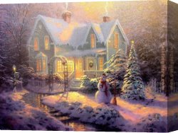 Blessing Canvas Paintings - Blessings of Christmas by Thomas Kinkade