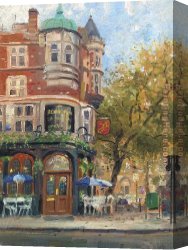 Cafe Canvas Paintings - bloomsbury cafe by Thomas Kinkade