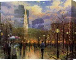Kinkade Canvas Paintings - Boston by Thomas Kinkade