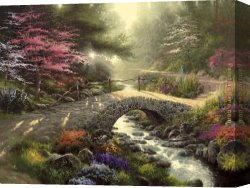 Bonaparte at The Bridge of Arcole Canvas Paintings - Bridge of Faith by Thomas Kinkade