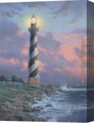 Lighthouse Canvas Paintings - Cape Hatteras Light by Thomas Kinkade