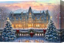 Christmas Canvas Paintings - Christmas at Biltmore by Thomas Kinkade
