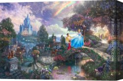 Kinkade Canvas Paintings - Cinderella Wishes Upon a Dream by Thomas Kinkade