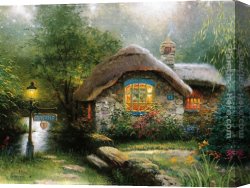 Gingerbread Cottage Canvas Paintings - Collector's Cottage I by Thomas Kinkade