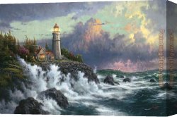 Storm Canvas Paintings - Conquering the Storms by Thomas Kinkade