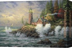 Lighthouse Canvas Paintings - Courage by Thomas Kinkade
