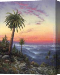 Desert, Canvas Paintings - Desert Sunset by Thomas Kinkade